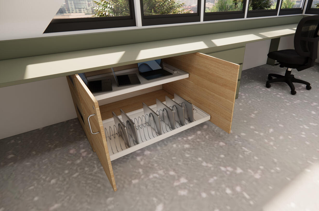 Lockable device charging station