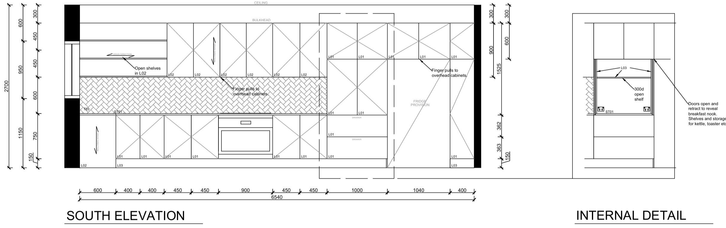 Elevation drawings &amp; internal detail